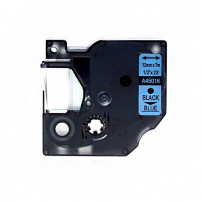 Etiquetas Dymo D1 45016 Generica para Rotuladora Texto preto sobre fundo azul