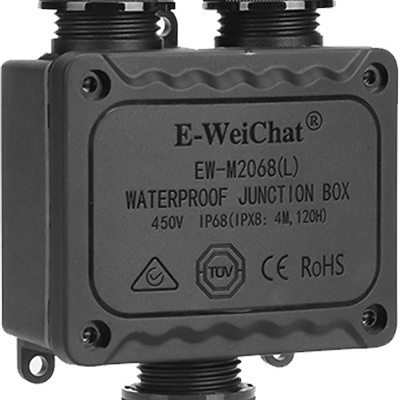 Caixa de junção IP68, impermeável, 3 vias