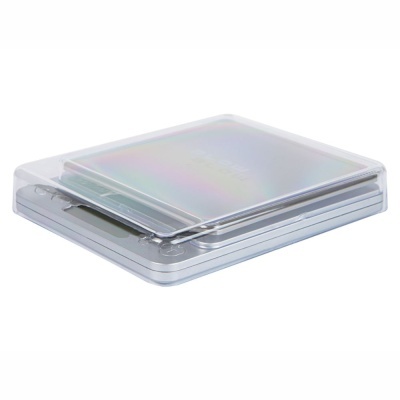 Prato branco quadrado com tampa plástica transparente