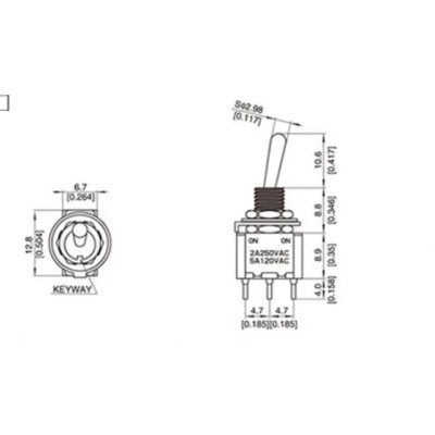 Interruptor Alavanca Pos: 2 ON-ON 125V/6A