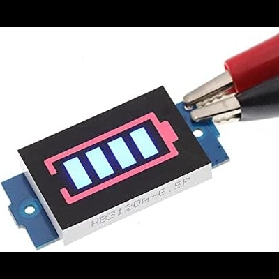 Placa módulo indicador de nível de energia bateria, ecrã azul para 1S 4,2 V 18650 baterias de iões de lítio