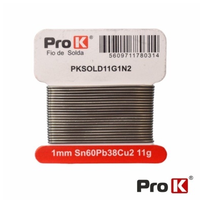 Solda 1mm Sn60Pb38Cu2 11g PRO