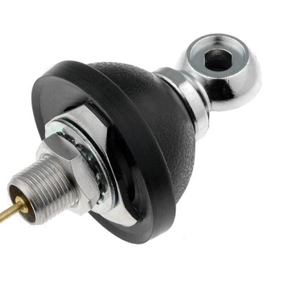 conector elétrico metálico e plástico com ponta dourada e rosca