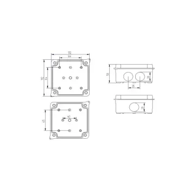 Caixa de Junção e Derivação Hermética de Superfície IP55 113x113x60 mm