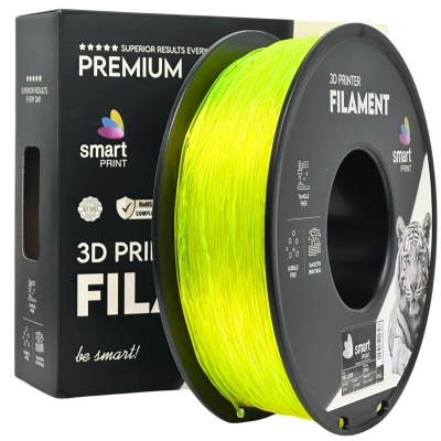 Filamento de impressora 3D amarelo fluorescente da marca smart PRINT com embalagem preta