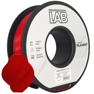 Rolo de filamento vermelho para impressora 3D Professional Lab com amostra de impressão