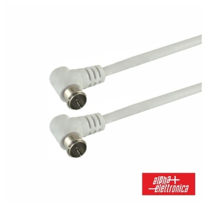 Cabo C/ Ficha F Macho 90º / Ficha F Macho 90º 2m Polybag