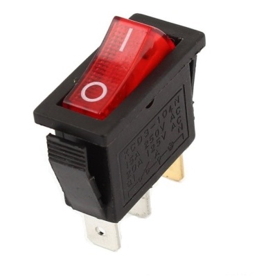 Interruptor Basculante 15a-250v Spst On-Off Vermelho
