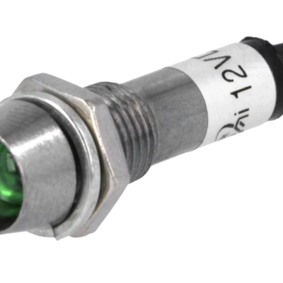 Indicador led verde 12VDC Ø8,2mm IP40 metal