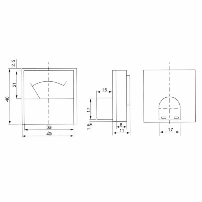 Voltímetro Analógico de Painel 250V DC