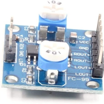 Placa módulo PAM8406 amplificador digital 5Wx2 Stereo com potênciómetro