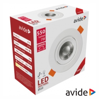 Painel Leds Redondo 7W 90Mm 3000K 550Lm Avide