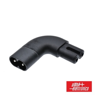 Ficha Alimentação IEC C7 Fêmea P/ IEC C8 Macho 90º