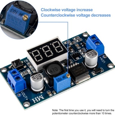 Redutor LM2596S DC de DC  4-40 V para 1,25-37 V ajustável fonte de alimentação
