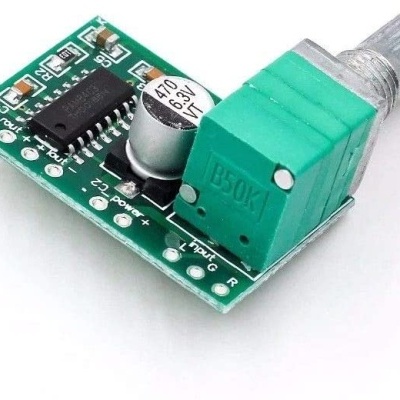 Placa módulo PAM8403 5 V amplificador áudio de 2 canais com potenciômetro