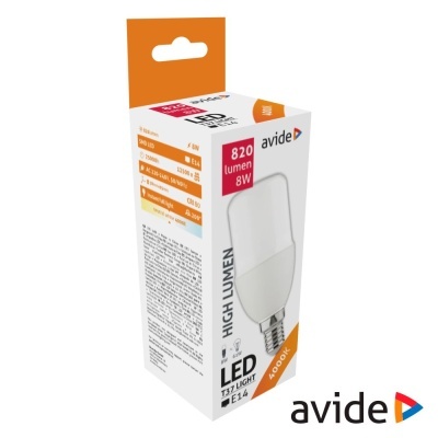 Lâmpada LED E14 Stick T37 8W 230V 4000K 820lm AVIDE
