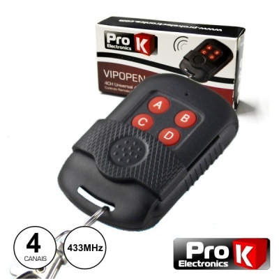 Comando Garagem Universal 4 Canais 433mhz PROK (para código fixo só)