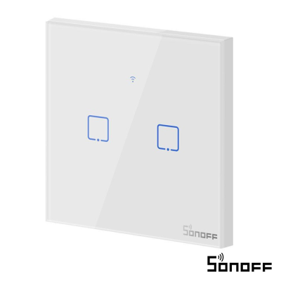 Interruptor Parede Tátil Duplo Wifi 2 Gang Sonoff