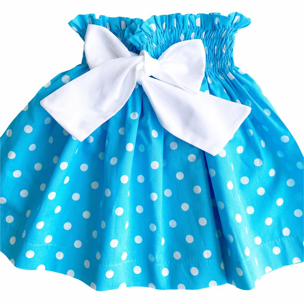 Saia azul turquesa com cintura elástica