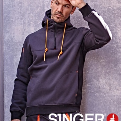 Sweatshirt forro polar Preta 350 g/m2 - SAMY