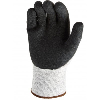 Luva preta texturizada com punho branco elástico