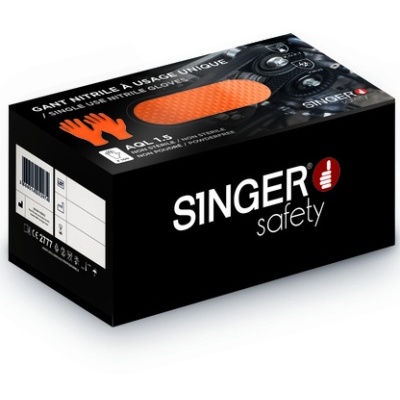 Luva nitrilo - 100 Luvas ( caixa dispensadora). SINGER SAFETY (AUU7000)