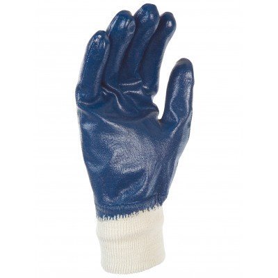 Luva de proteção azul com punho branco