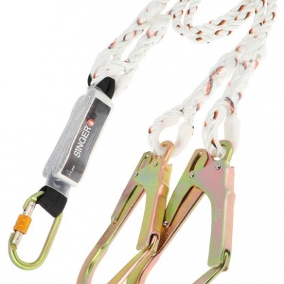 TWINPRO15  CORDÃO DE PRISÃO DE QUEDA DUPLA COM ABSORVEDOR DE ENERGIA E CONECTORES. 1,50 M.