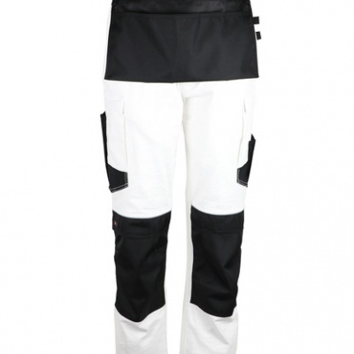 Calças de trabalho branca com reforços pretos