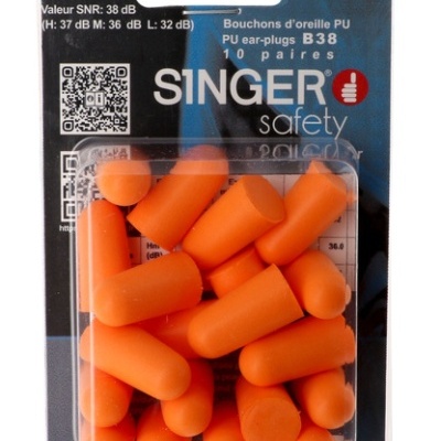 Tampões auditivos. PU sem cordão. SNR 38dB. Blister de 10 pares. (10B38)