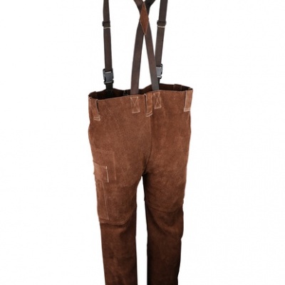 PANTASOUD  VESTUÁRIO DE SOLDAGEM BIB PANTSIN COURO CROSTA MARROM