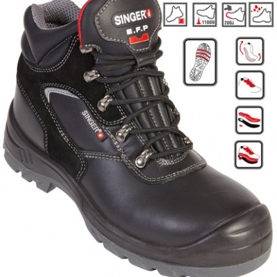 BOTA DE PROTEÇÃO EM FLOR DE COURO ALTOS3 SRC. FOGGIA - SINGER SAFETY
