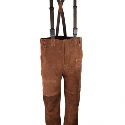 PANTASOUD  VESTUÁRIO DE SOLDAGEM BIB PANTSIN COURO CROSTA MARROM