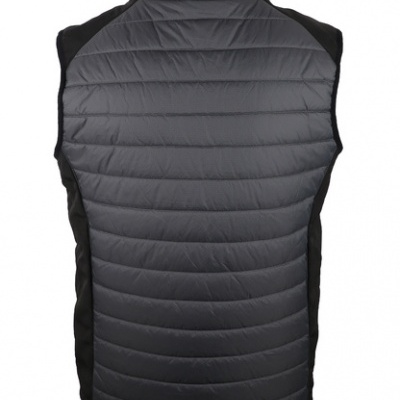 Colete masculino acolchoado cinza escuro com laterais pretas
