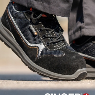 Sapatilha de segurança em couro acamurçado SINGER GENES - S1PL FO SR