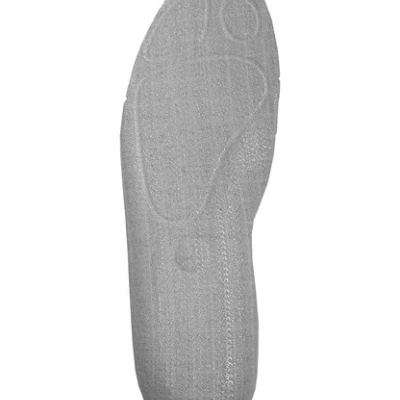 Palmilha cinza texturizada com marcações em relevo vista de cima