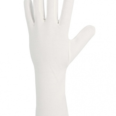 Luva longa branca em tecido liso