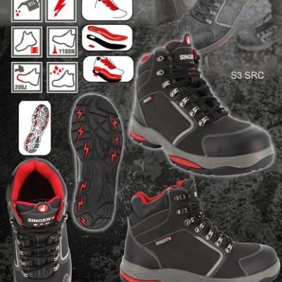 BOTA DE COURO ALTOS NUBUCK. S3 HRO SRC -SINGER SAFETY (MILAN)