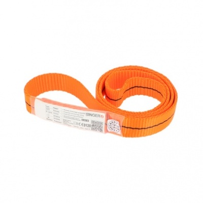 Cinta de elevação alaranjada com etiqueta branca