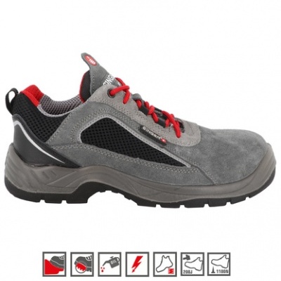 Sapato de segurança couro curtido acamurçado. S1P FO SR - SINGER SAFET (RODI)