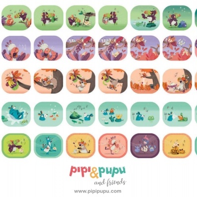 Caixa de discos de 3 histórias "Dans la Jungle"