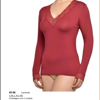 Camisola&#x20;manga&#x20;comprida&#x20;decote&#x20;em&#x20;renda&#x20;85-86