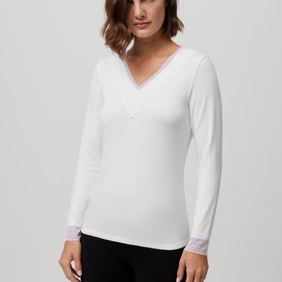 Camisola&#x20;t&#x00E9;rmica&#x20;com&#x20;manga&#x20;e&#x20;decote&#x20;em&#x20;bico&#x20;ysabel&#x20;mora&#x20;70009