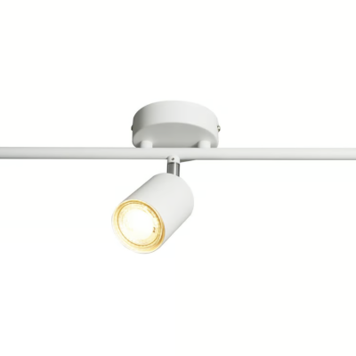 Candeeiro de teto com três holofotes ajustáveis brancos