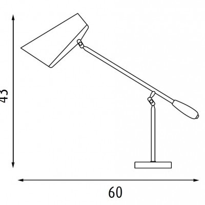 Desenho técnico de lâmpada de mesa com dimensões em cm