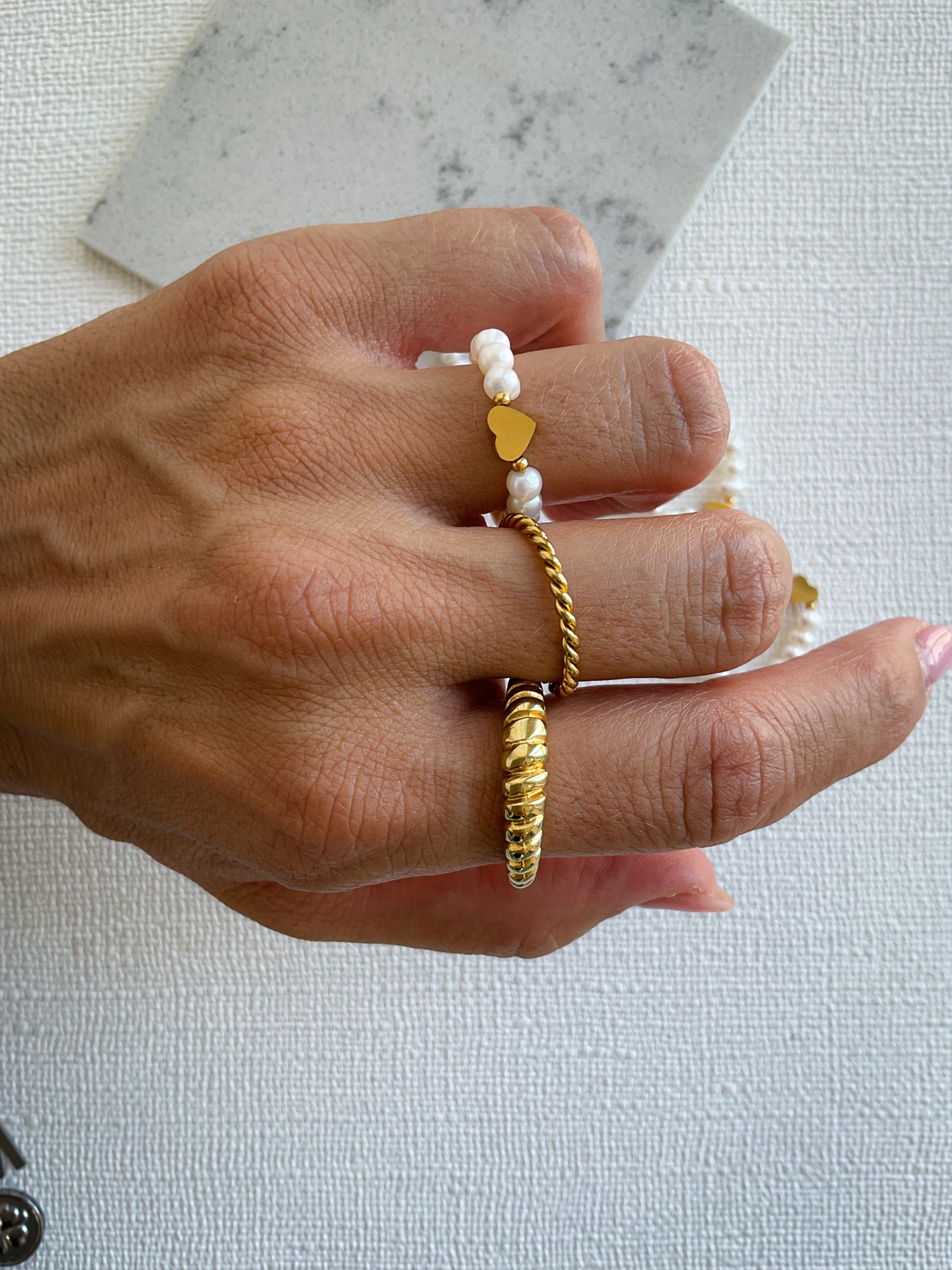 ANEL CORAÇÃO E PÉROLAS ANEL CORAÇÃO E PÉROLAS