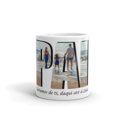 Caneca Pai Fotomontagem "Gosto de Ti daqui até à Lua"