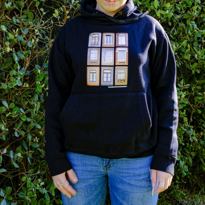 Sweat cardada com capuz Preta #Mod 1