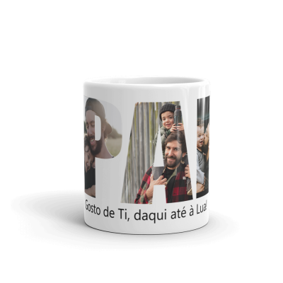 Caneca Pai Fotomontagem "Gosto de Ti daqui até à Lua"