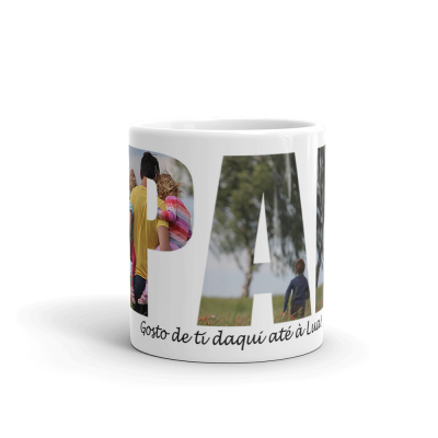 Caneca Pai Fotomontagem "Gosto de Ti daqui até à Lua"